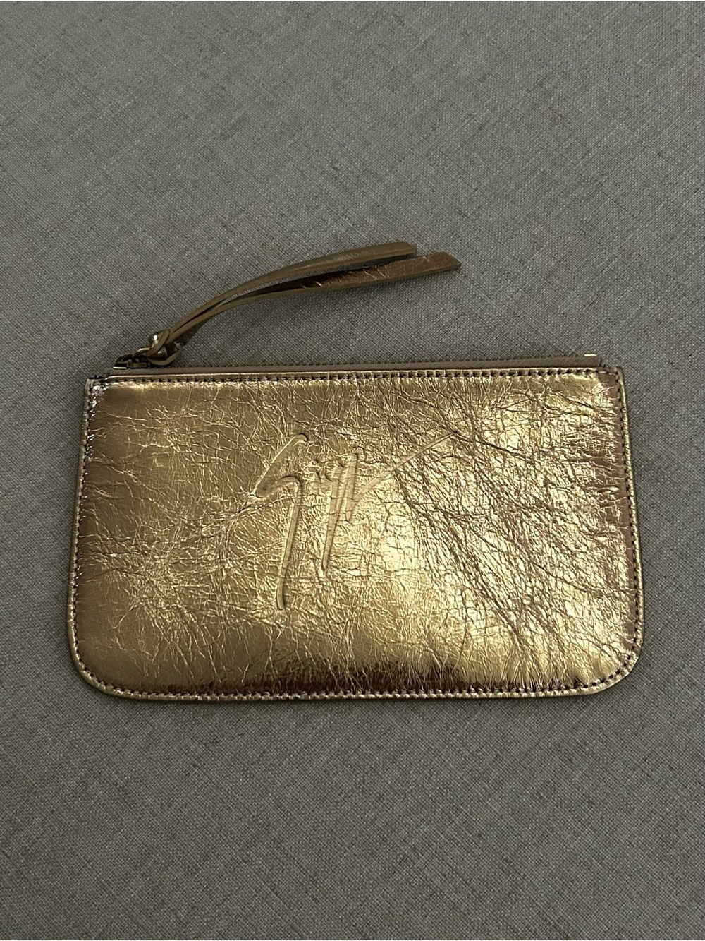 Brand New Giuseppe Zanotti Metallic Gold Leather
Clutch / Pouch